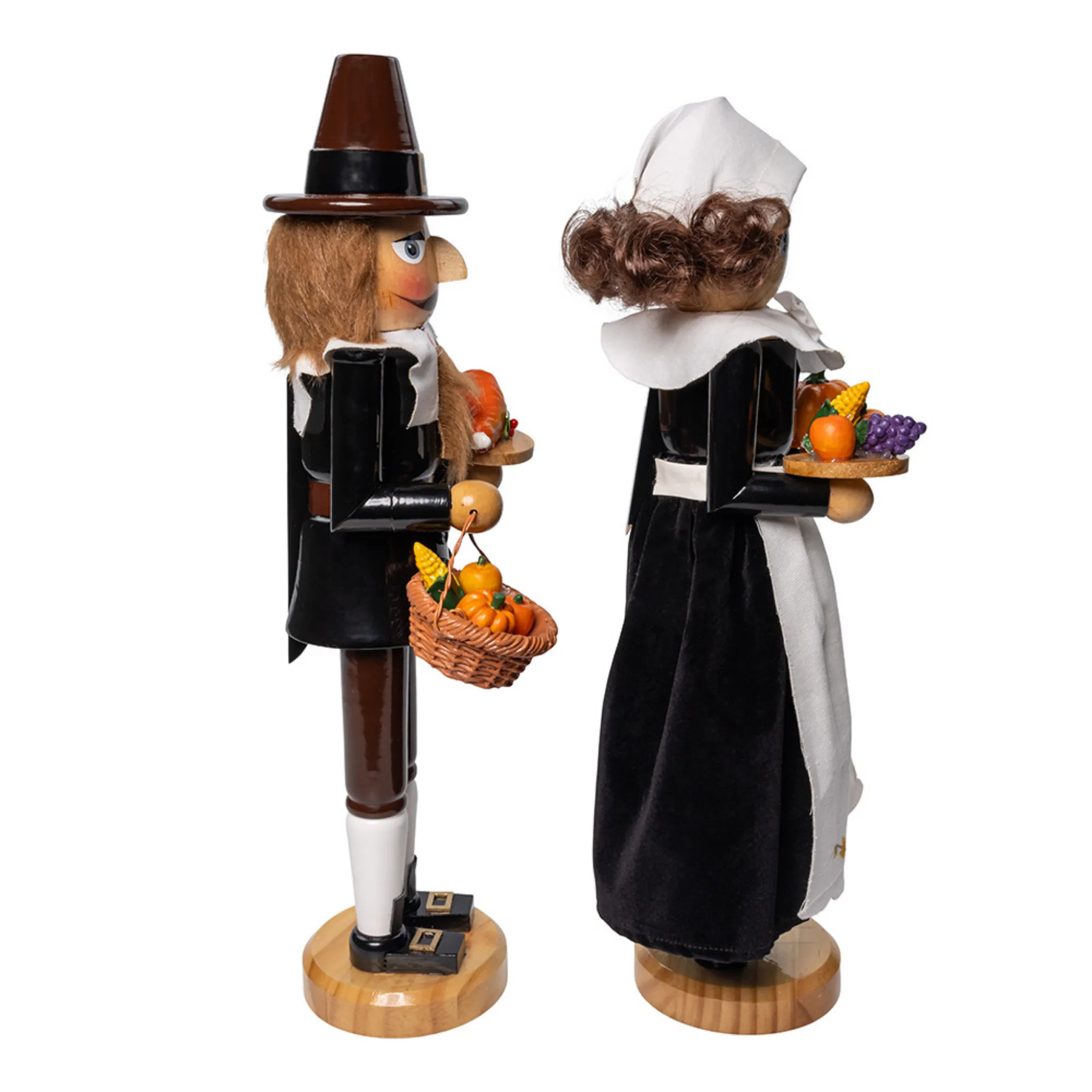 15" Man & Women Pilgrim Nutcracker Set