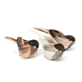 2" Brown/Cream Sparrow with Clip