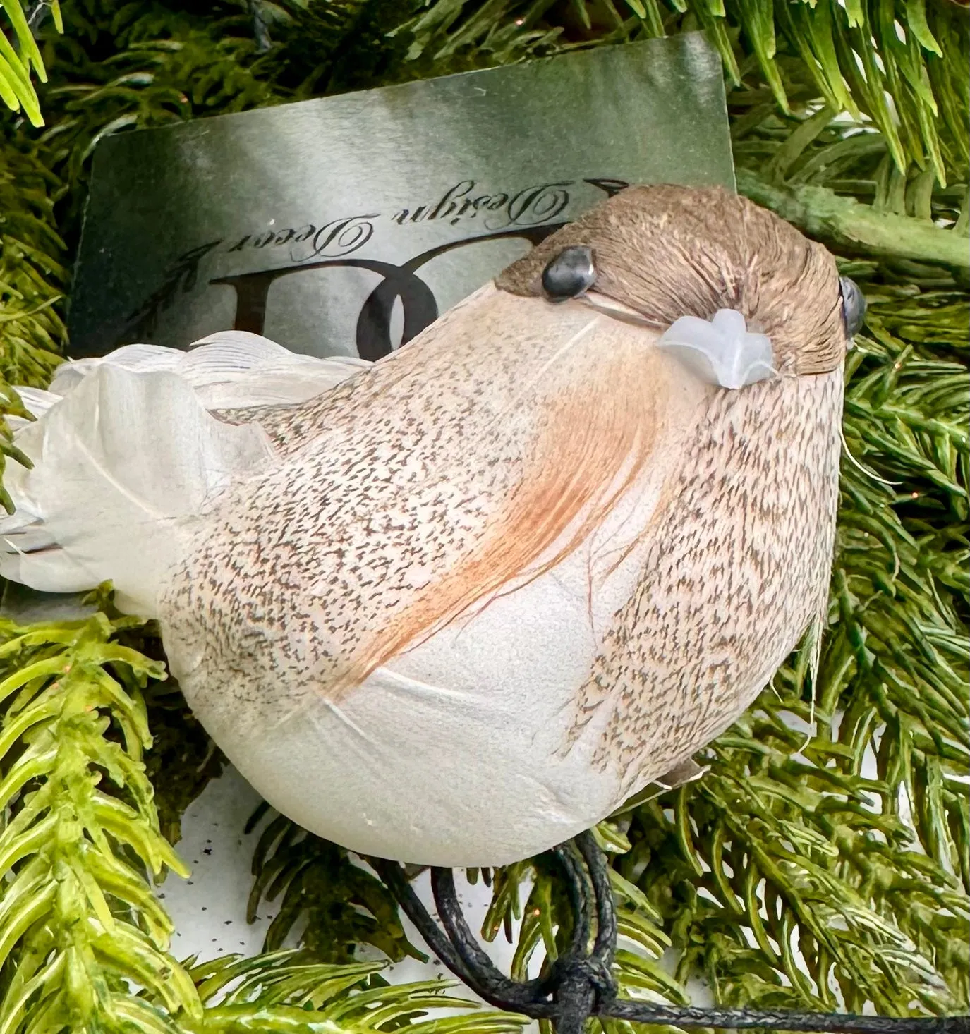 2" Brown/Cream Sparrow with Clip