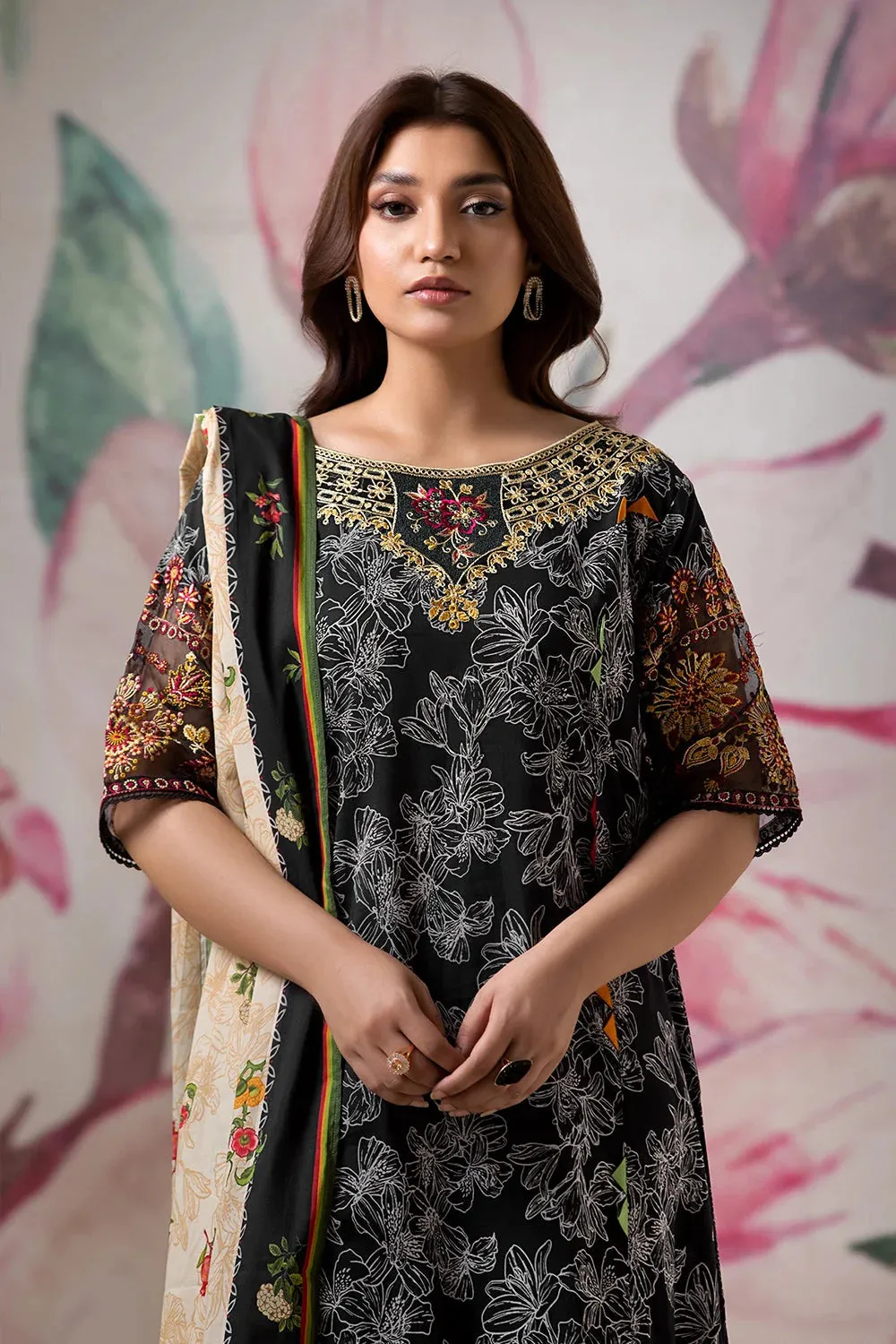 3PC Embroidered Unstitched Lawn Suit KL-2616