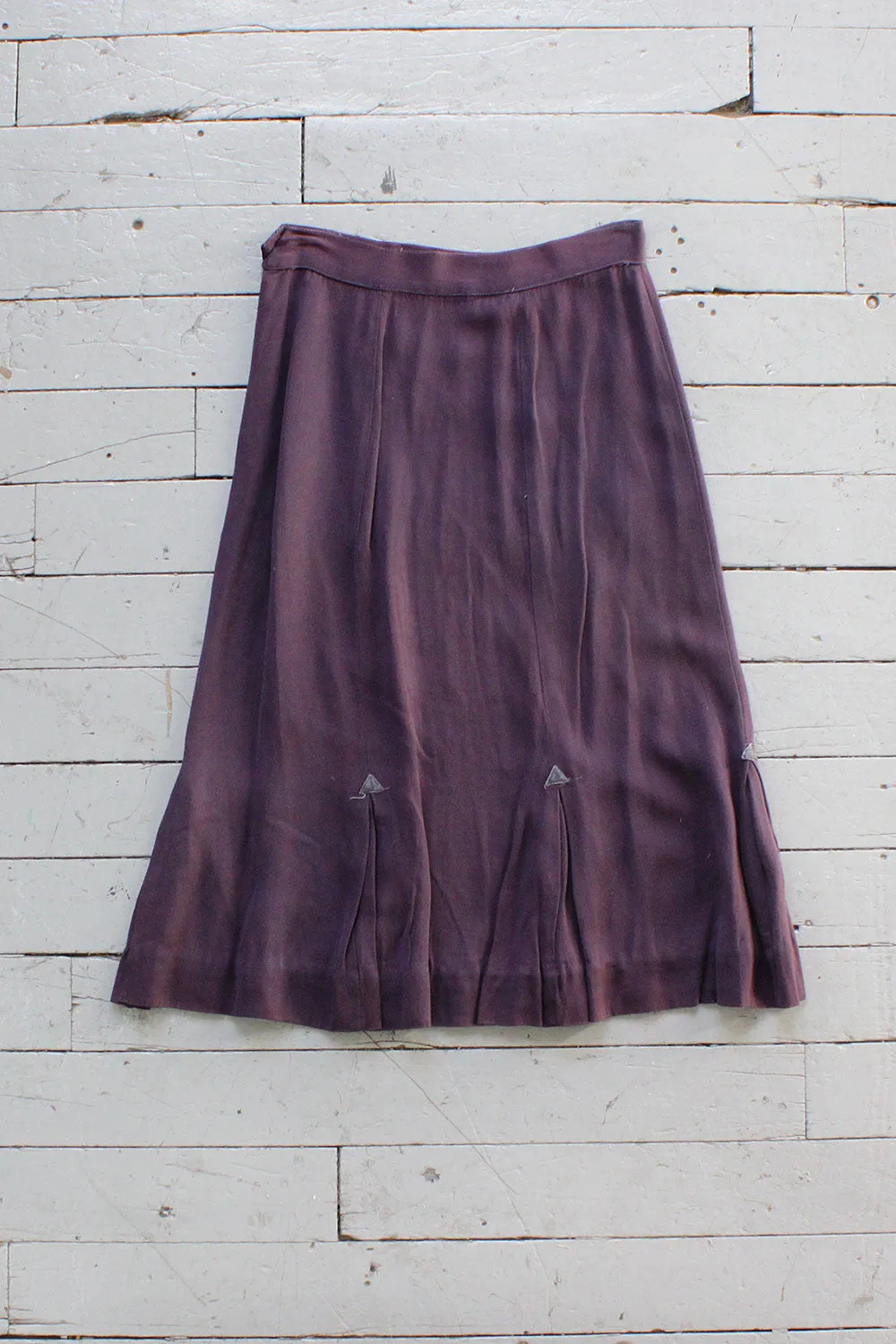 40s Purple Arrow Pleat Skirt XS/S