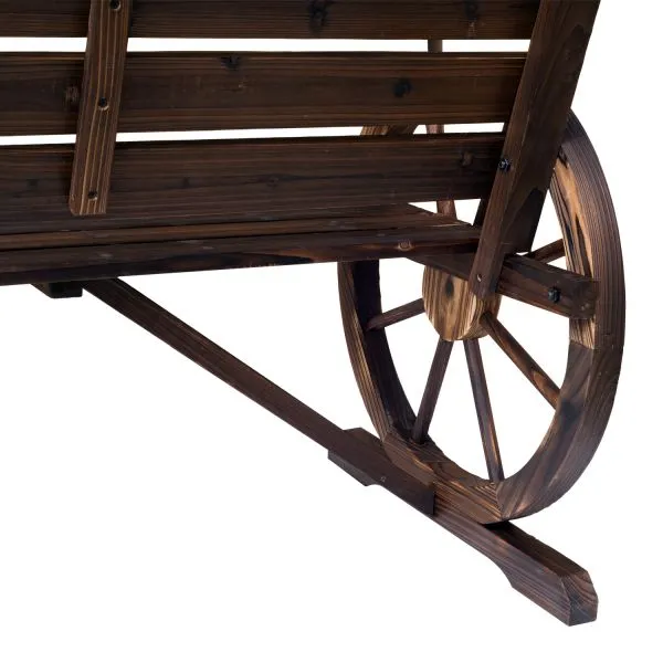 42" Wooden Wagon Wheel Bench