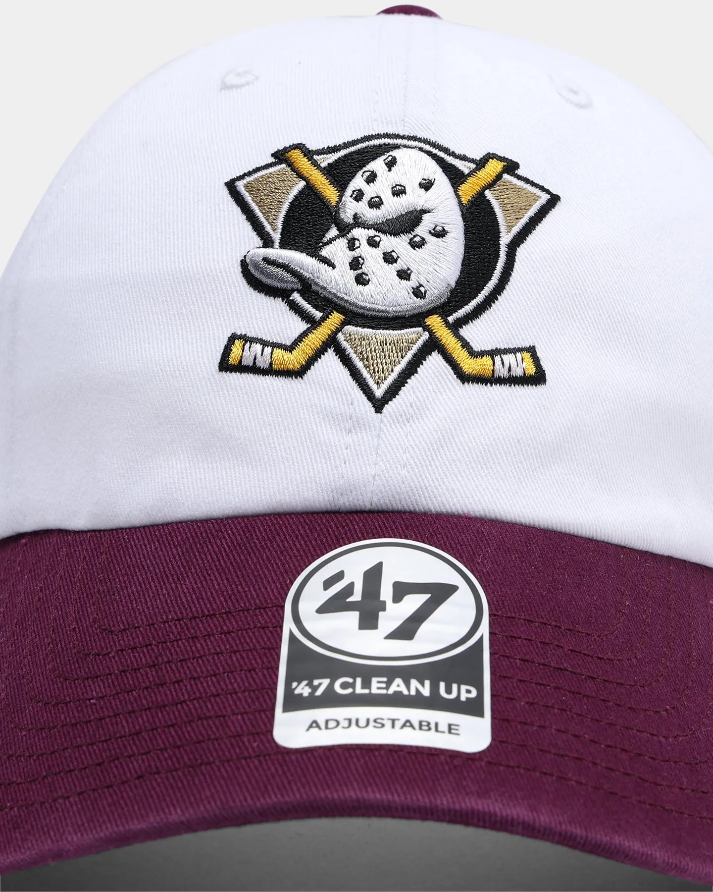 47 Brand Anaheim Ducks 2-Tone Clean Up Strapback White/Purple