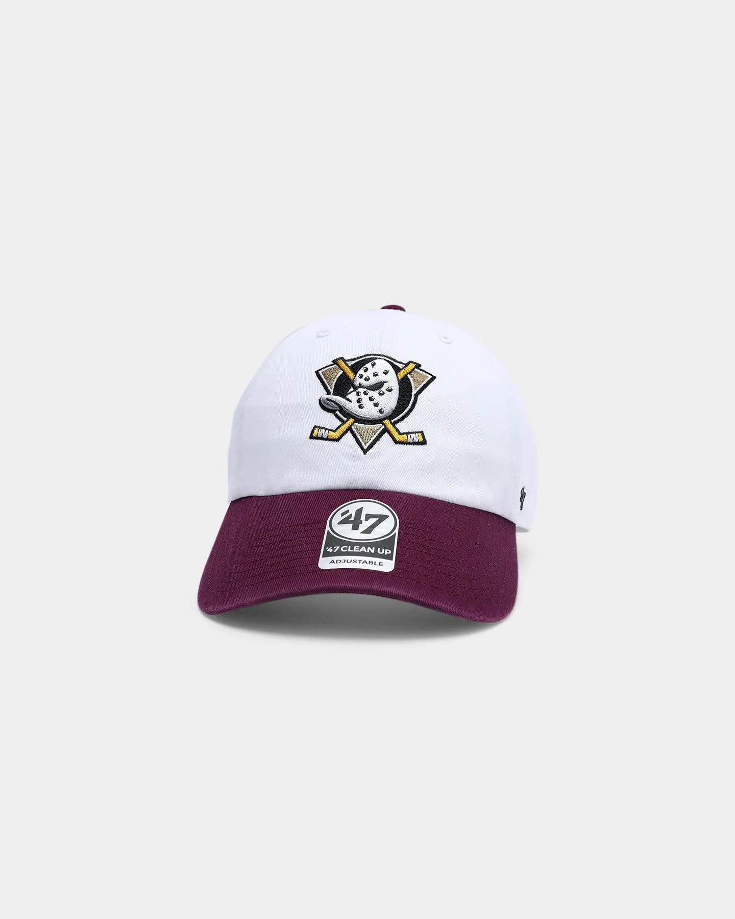 47 Brand Anaheim Ducks 2-Tone Clean Up Strapback White/Purple