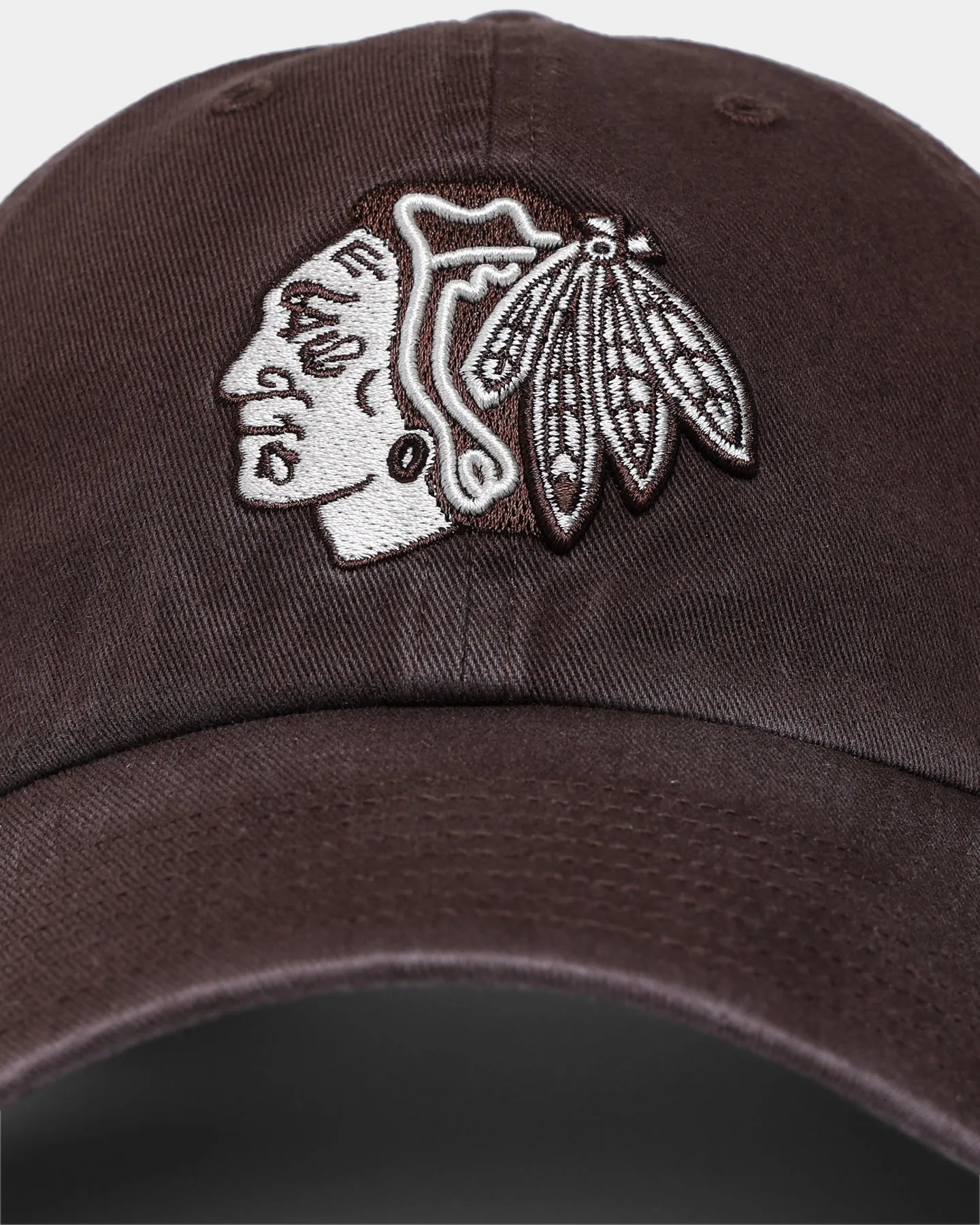 47 Brand Chicago Blackhawks Clean Up Strapback Brown