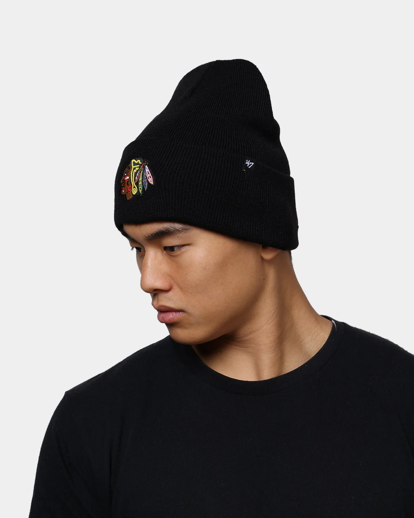 47 Brand Chicago Blackhawks Haymaker Cuff Knit Beanie Black