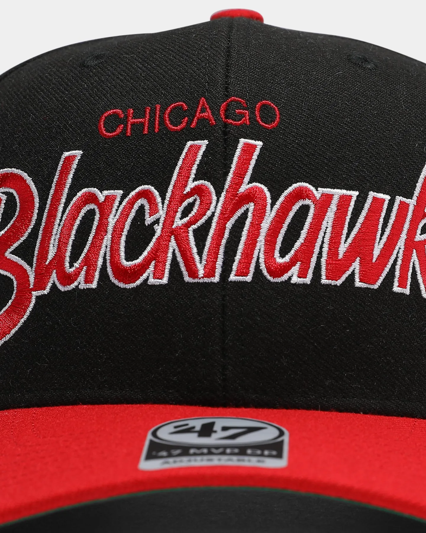 47 Brand Men's Chicago Blackhawks Script MVP DP Snapback Black/Red