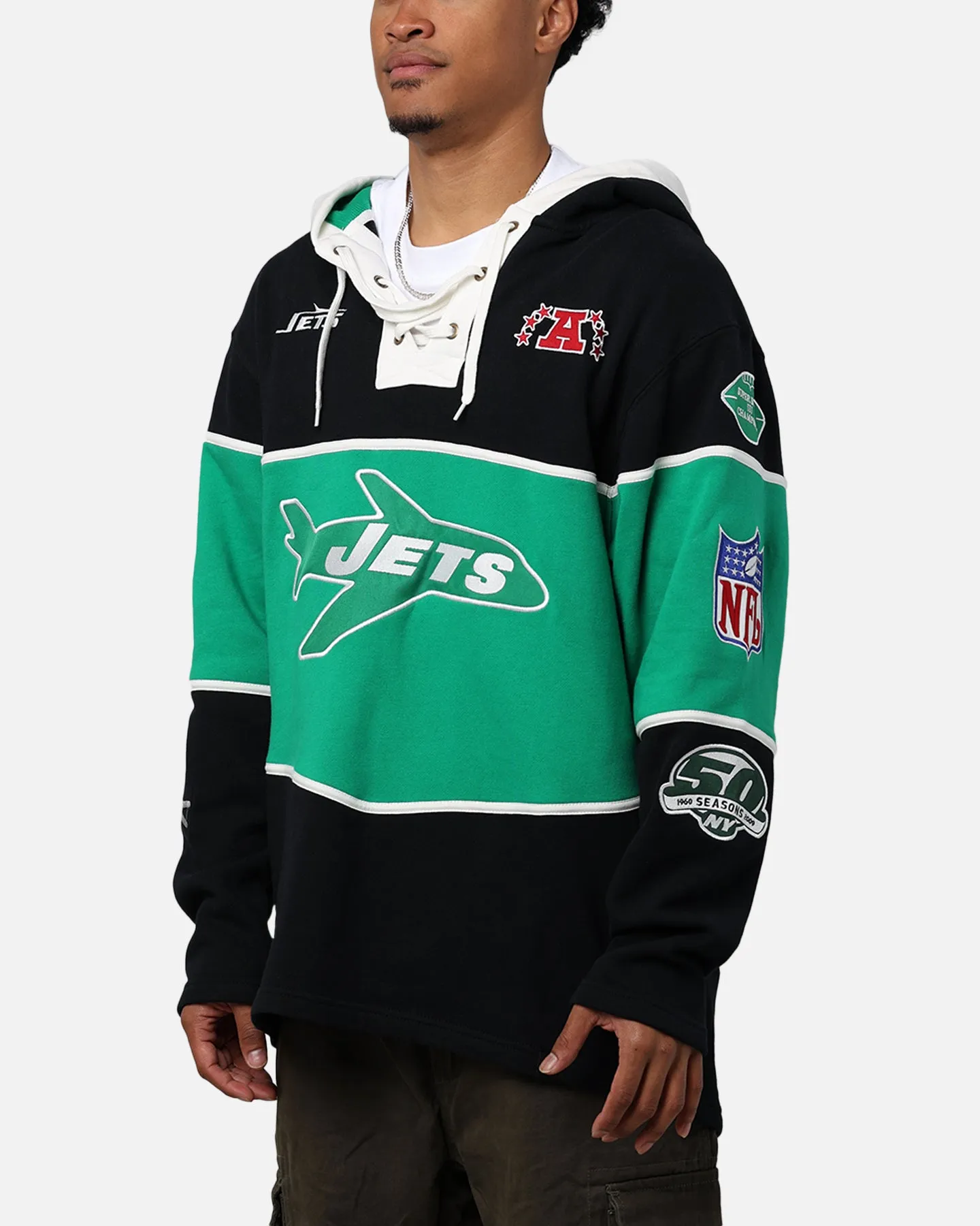 47 Brand New York Jets Super Bowl Gridiron Lacer Hoodie Jet Black