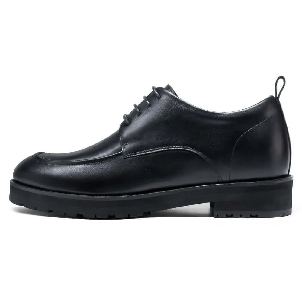 8 CM / 3.15 Inches - CMR CHAMARIPA Height Enhancing Shoes - Mens Elevator Dress Shoes - Black Derby Dress Shoes That Make You Taller