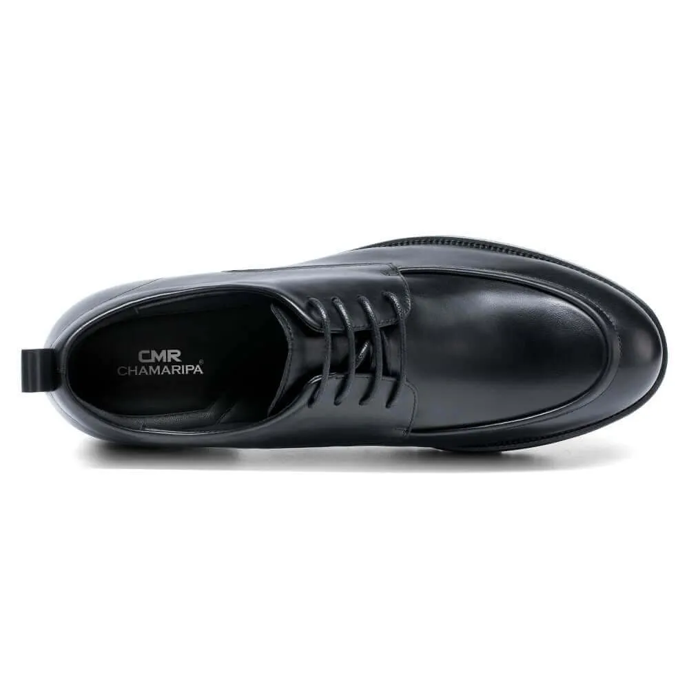 8 CM / 3.15 Inches - CMR CHAMARIPA Height Enhancing Shoes - Mens Elevator Dress Shoes - Black Derby Dress Shoes That Make You Taller