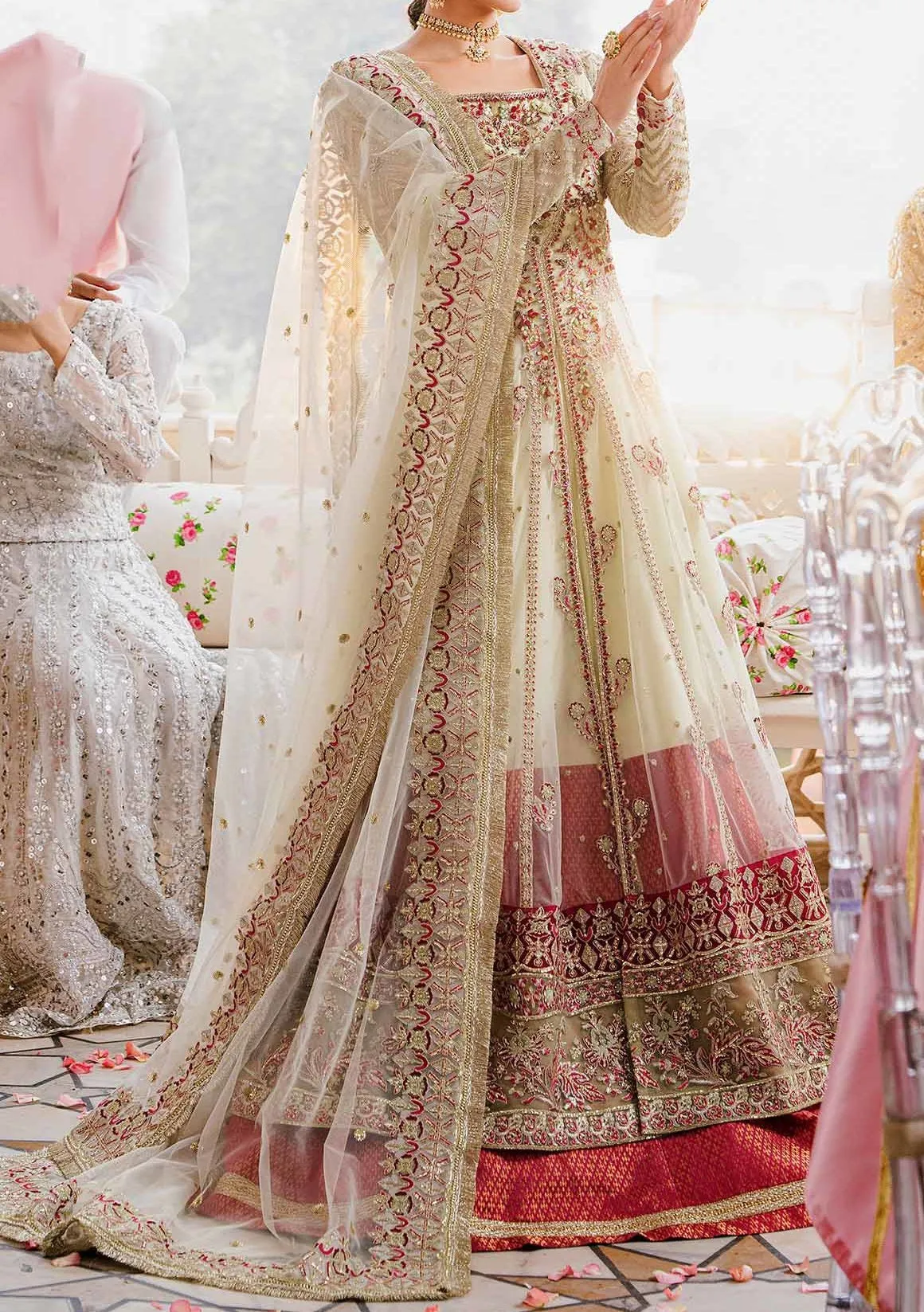 Akbar Aslam Keneel Pakistani Organza Anarkali