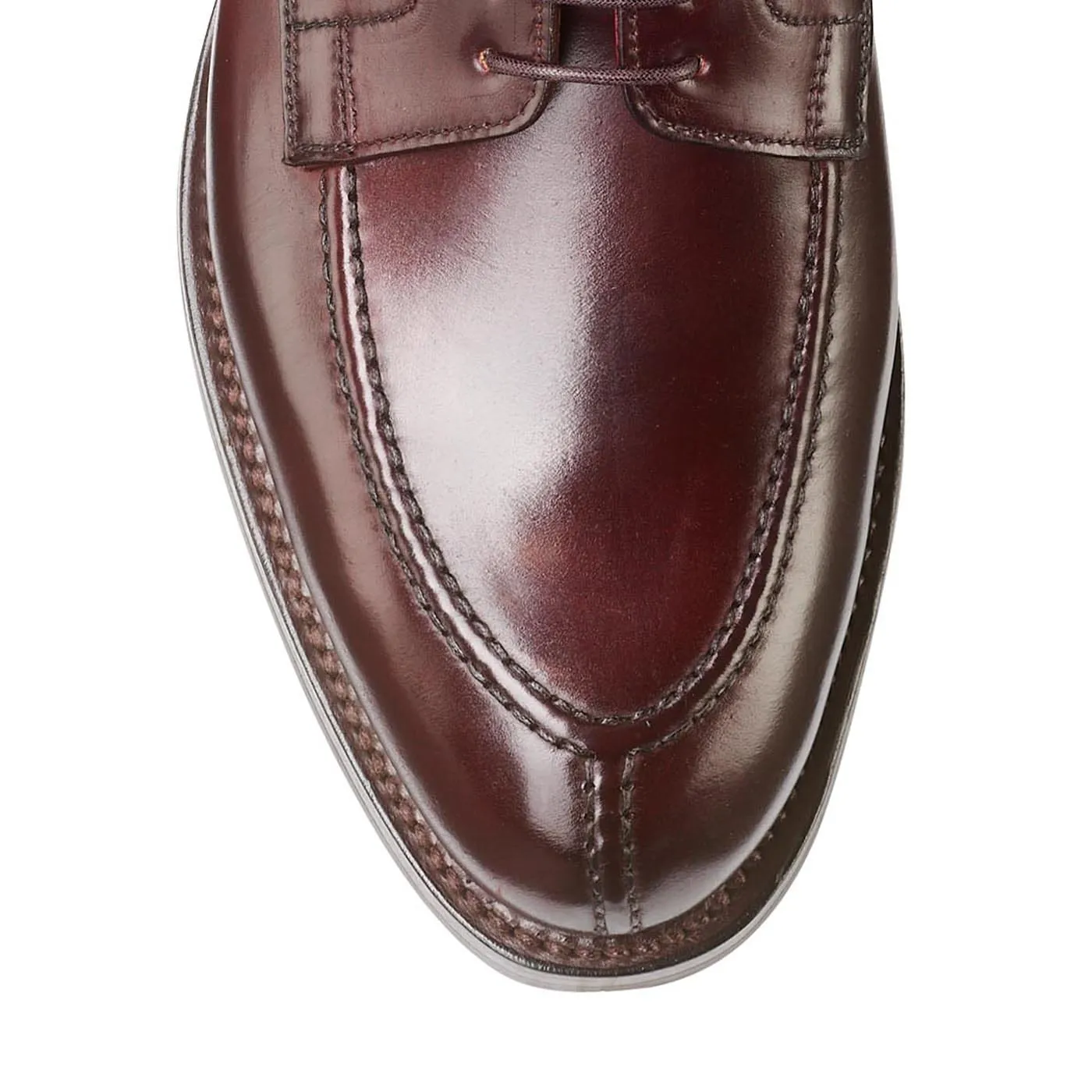 Premium Ascott 2 Cordovan Leather Derby Shoes in Rich Burgundy