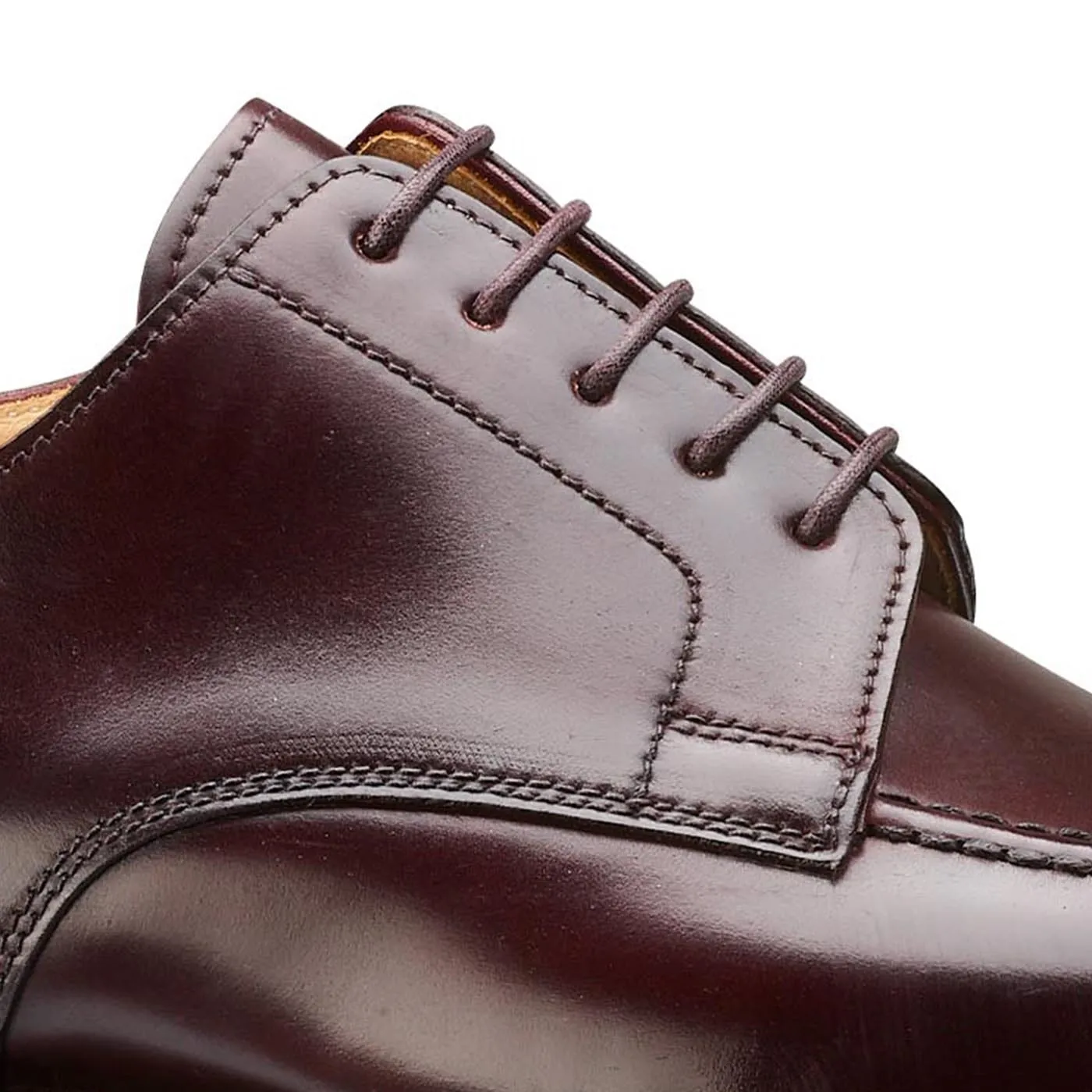 Premium Ascott 2 Cordovan Leather Derby Shoes in Rich Burgundy