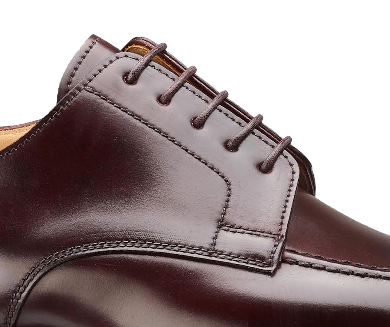 Premium Ascott 2 Cordovan Leather Derby Shoes in Rich Burgundy