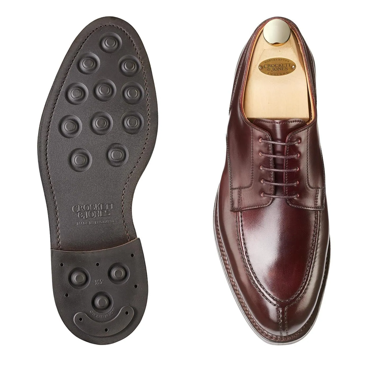 Premium Ascott 2 Cordovan Leather Derby Shoes in Rich Burgundy