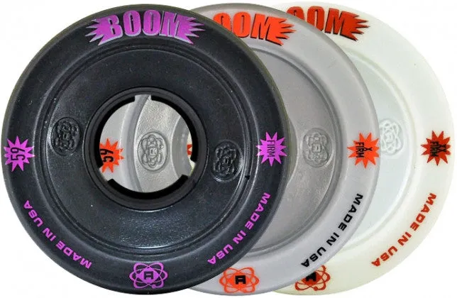 Atom Boom Alloy Core 59MM Quad Derby Wheels White 4PK Firm