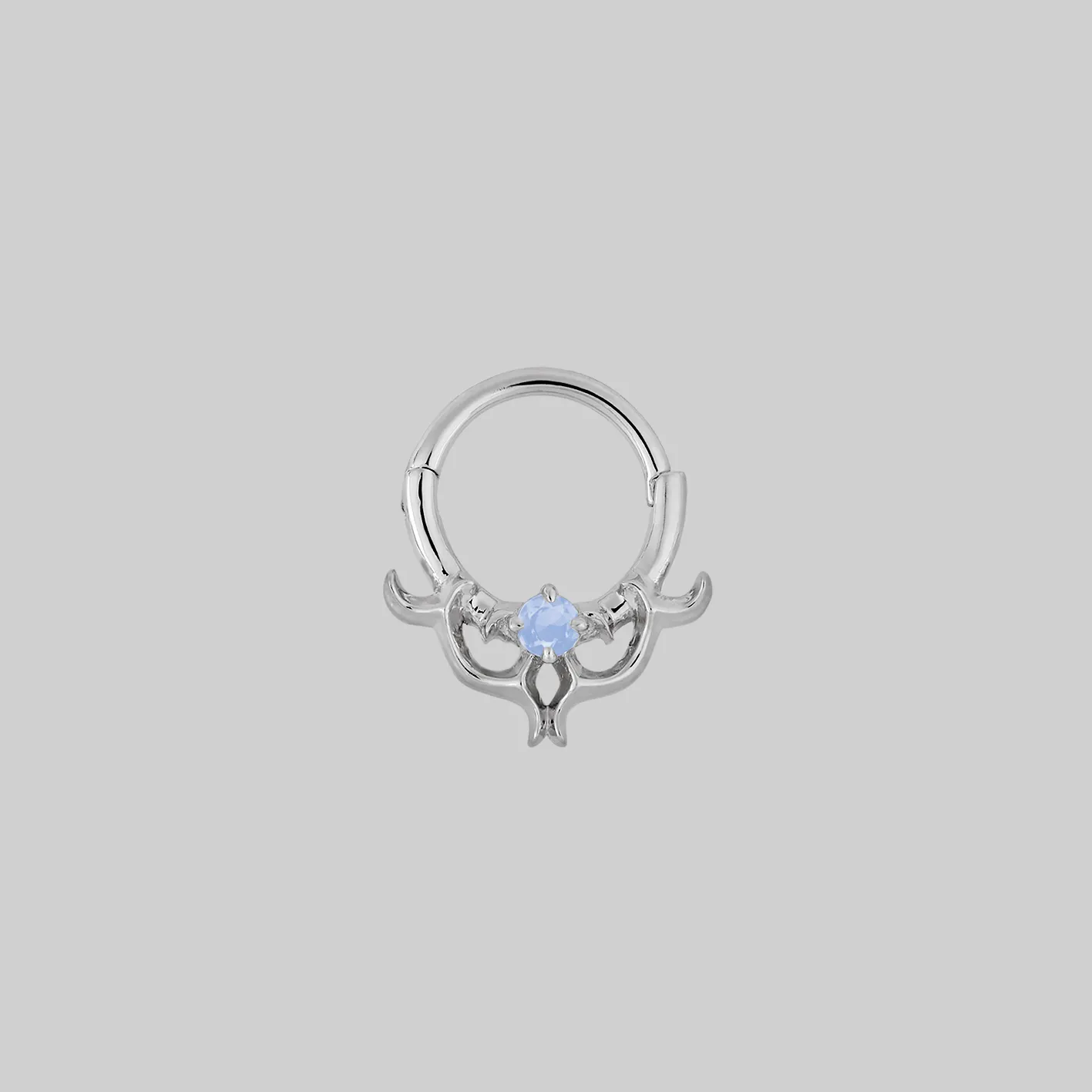 AURORA. Cosmic Waves Opalite Septum Clicker Ring - Silver