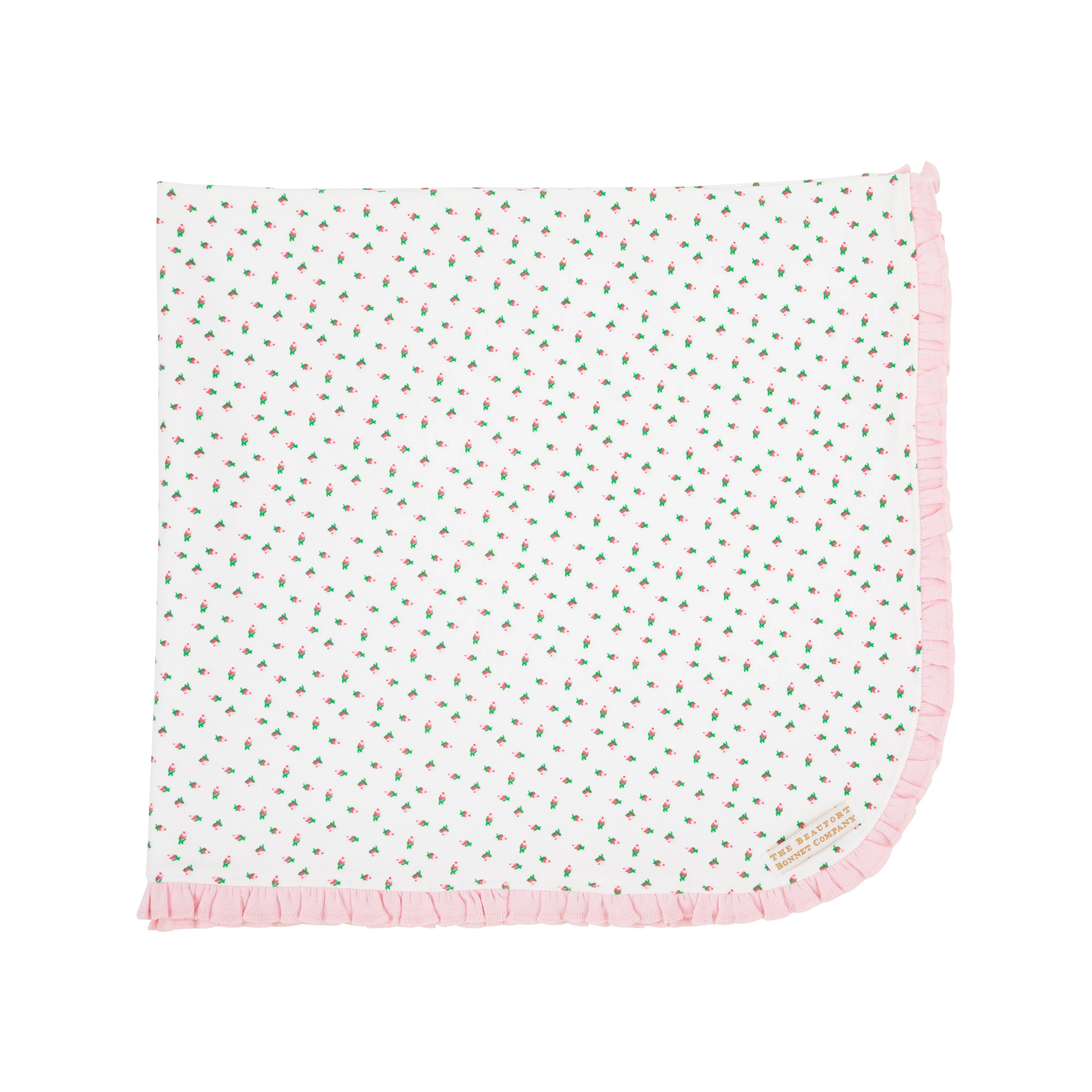 Baby Buggy Blanket - Port Royal Rosebud with Palm Beach Pink