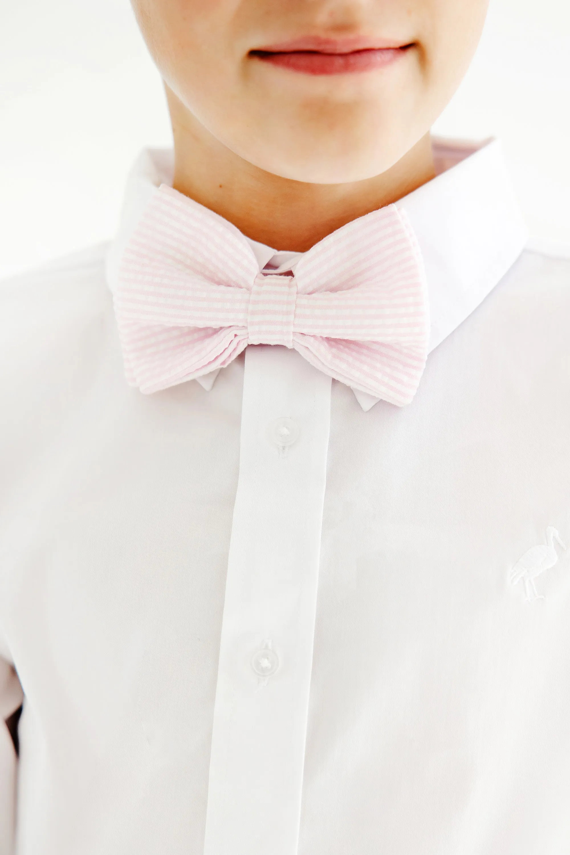 Baylor Bowtie - Pink Savannah Seersucker