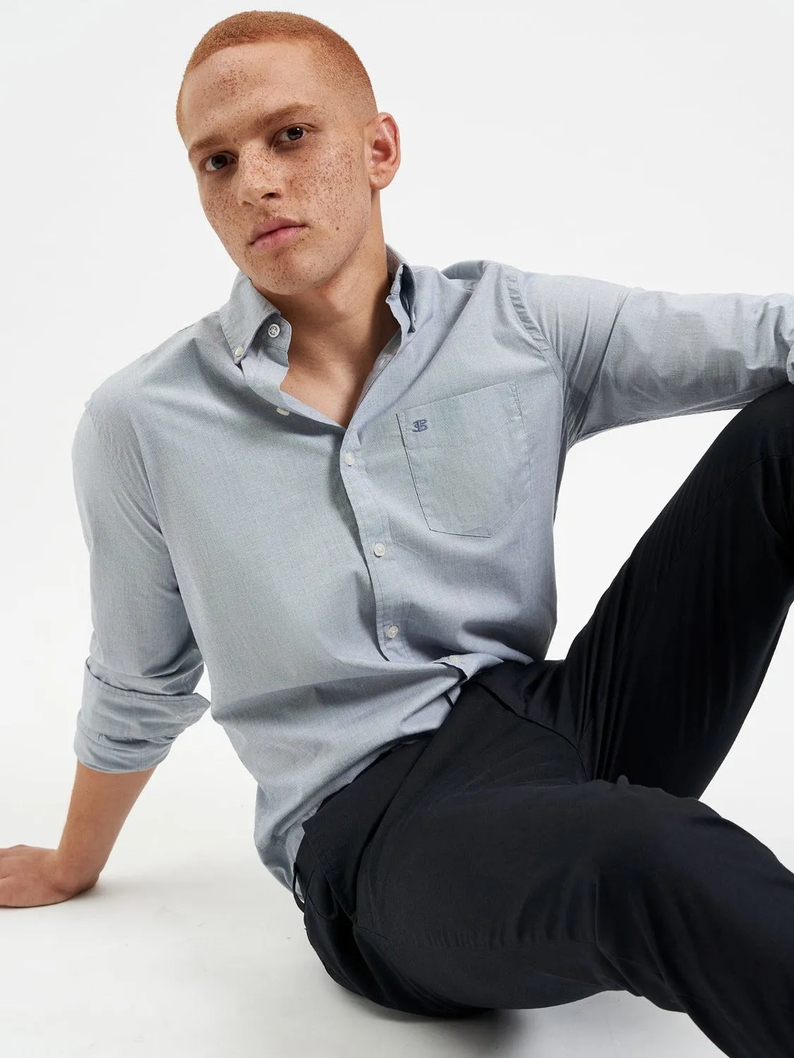 Beatnik Wash Long-Sleeve Shirt - Navy