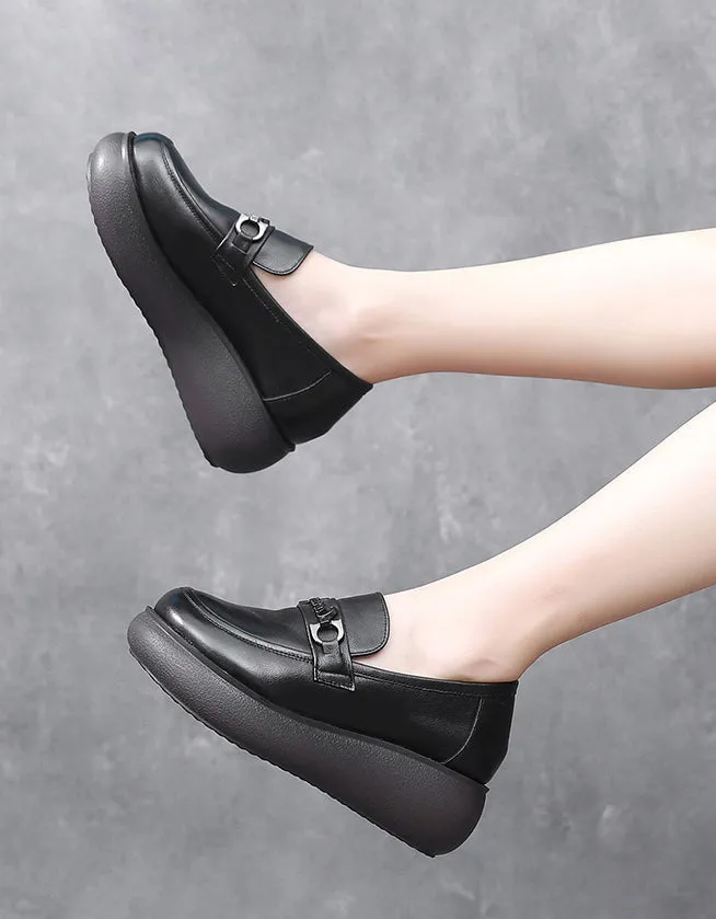 Big Size Leather Platform Shoes for Spring