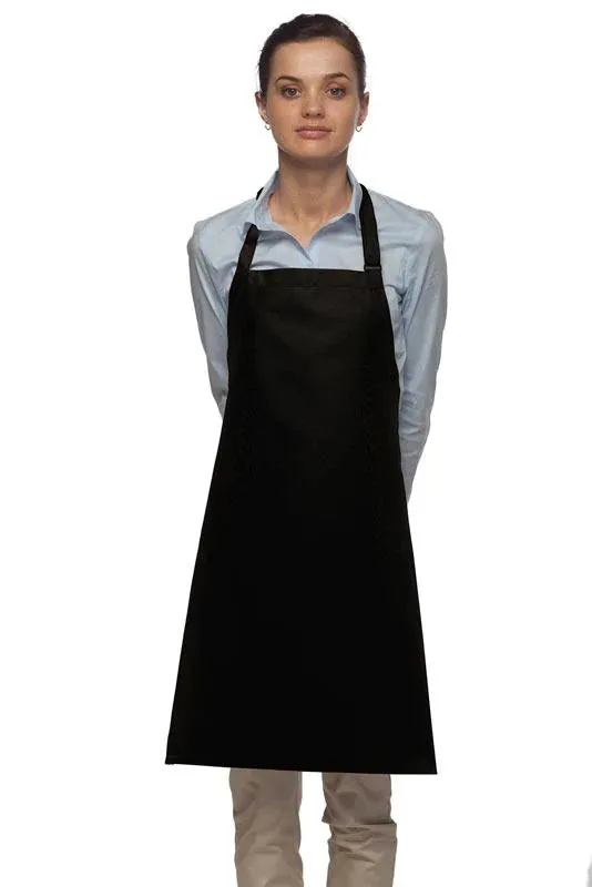 Black Deluxe Bib Adjustable Apron (No Pockets)