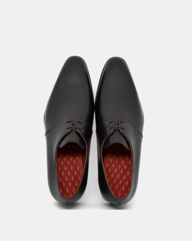 Black Leather Derby Dress Shoe