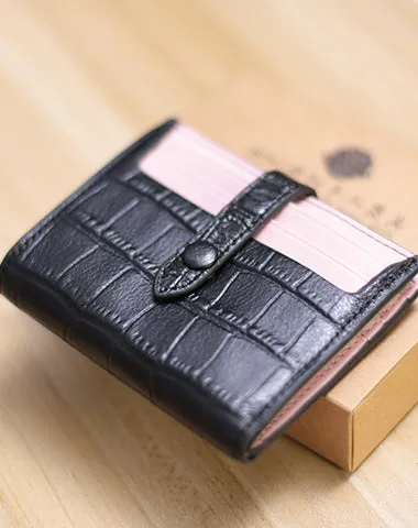 Black&Brown Cute Women Leather Slim Wallet Card Wallet Mini Billfold Wallets Slim Brown Card Holder Wallets For Women