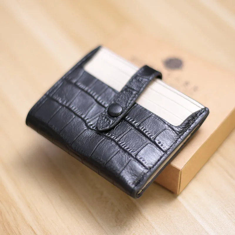 Black&Brown Cute Women Leather Slim Wallet Card Wallet Mini Billfold Wallets Slim Brown Card Holder Wallets For Women