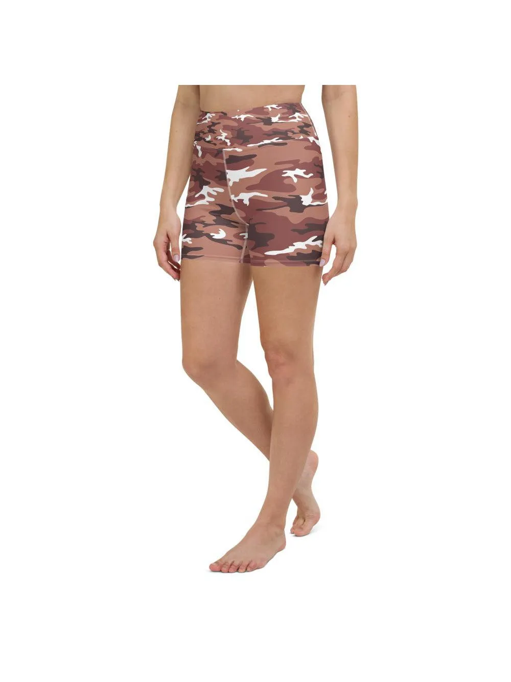 Brown Camo Yoga Shorts