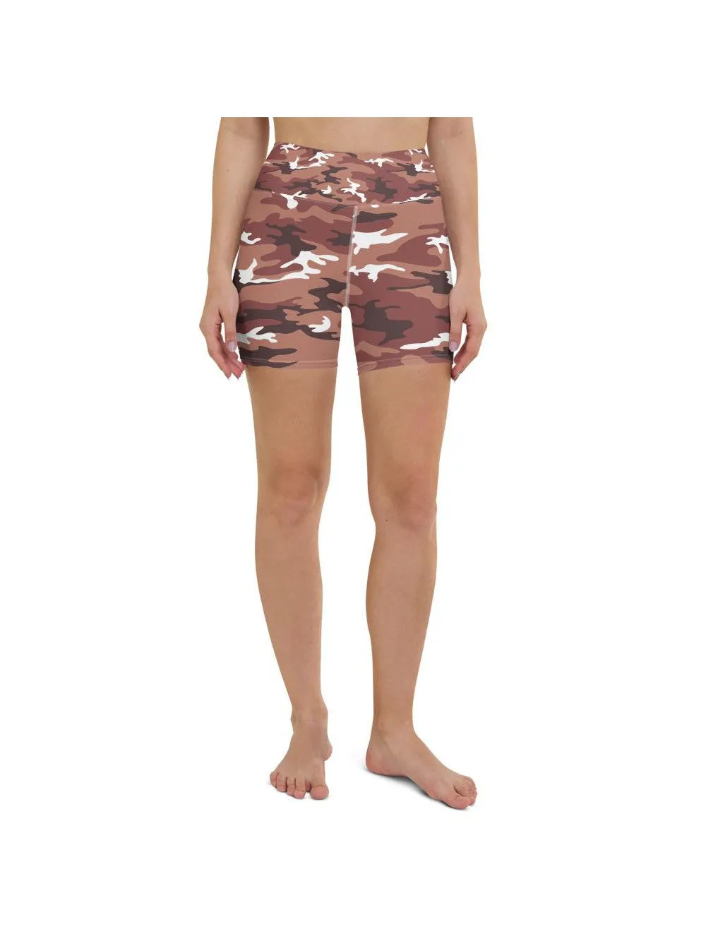 Brown Camo Yoga Shorts