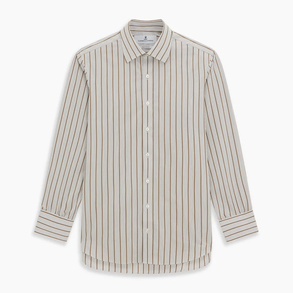 Brown Multi Track Stripe Mayfair Shirt