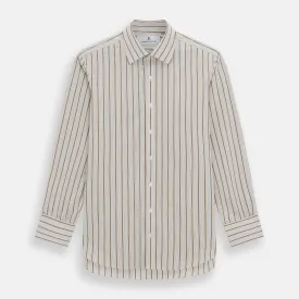 Brown Multi Track Stripe Mayfair Shirt