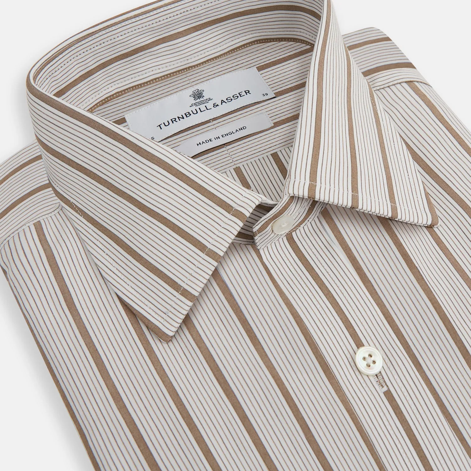 Brown Multi Track Stripe Mayfair Shirt