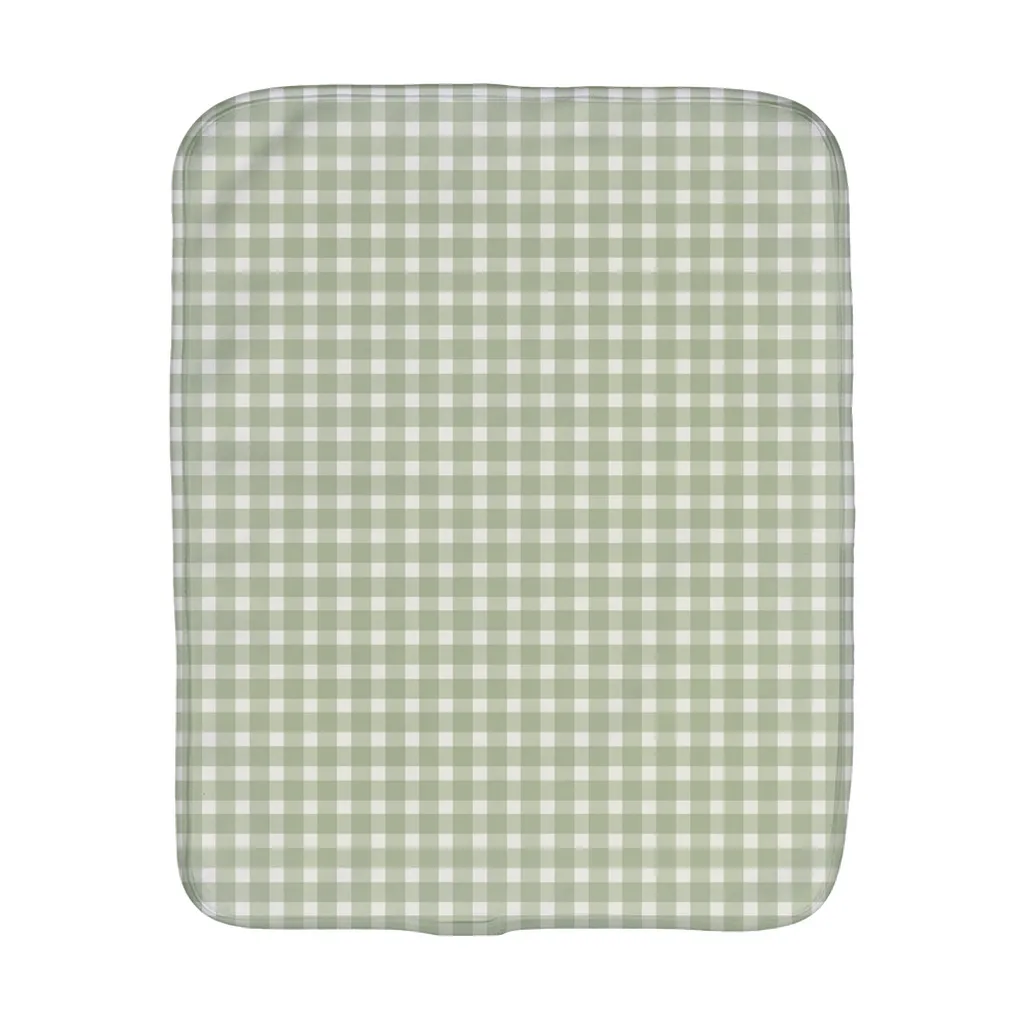 Burp Cloth Mini Gingham Green