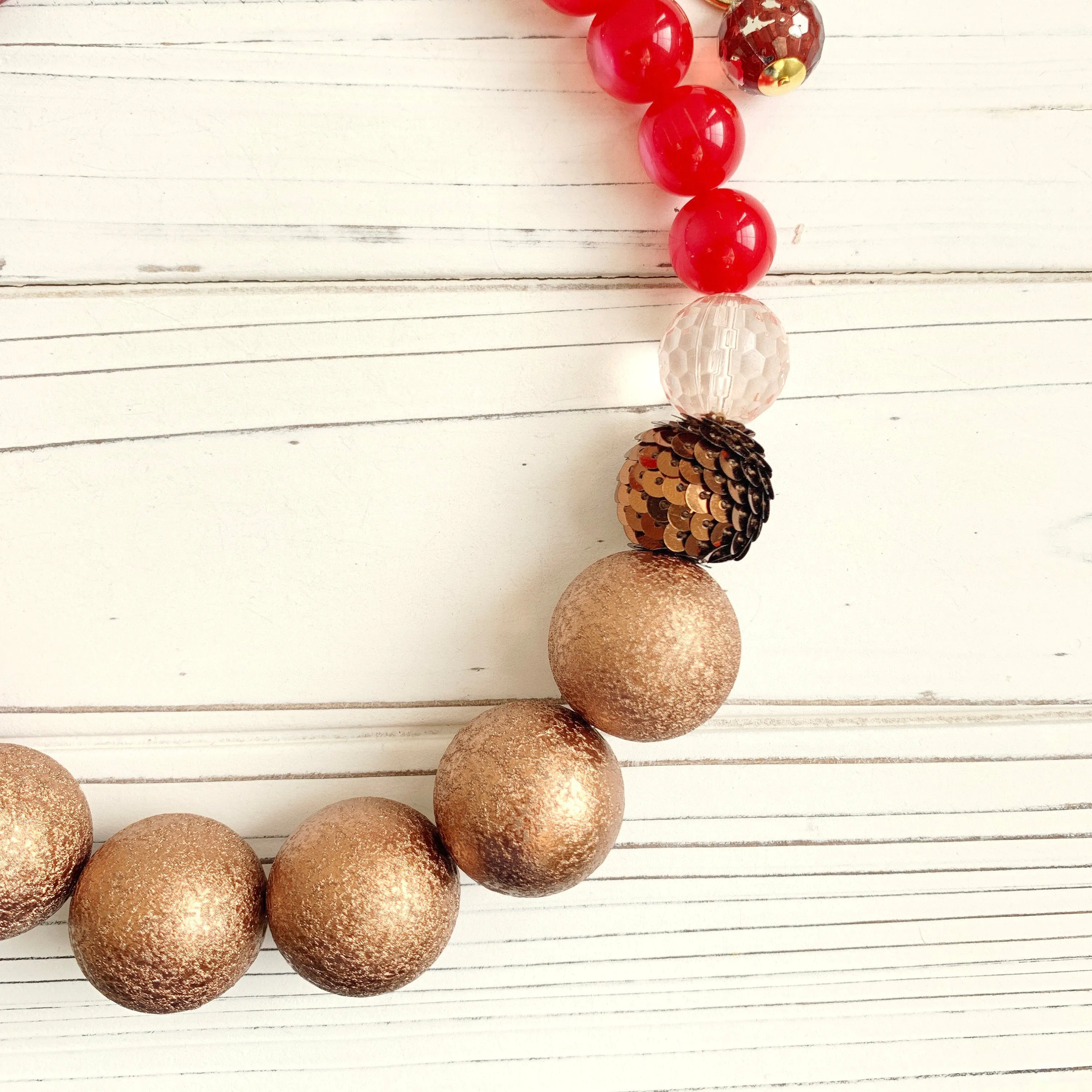 Cherry Red Beaded Choker Necklace