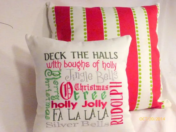 Christmas Subway Art, Christmas Pillow, Holiday Pillow