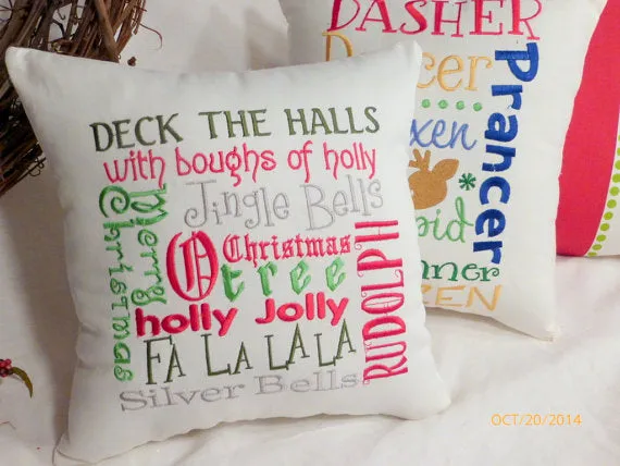 Christmas Subway Art, Christmas Pillow, Holiday Pillow