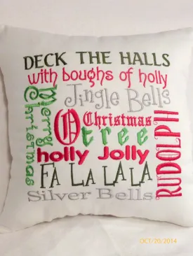 Christmas Subway Art, Christmas Pillow, Holiday Pillow