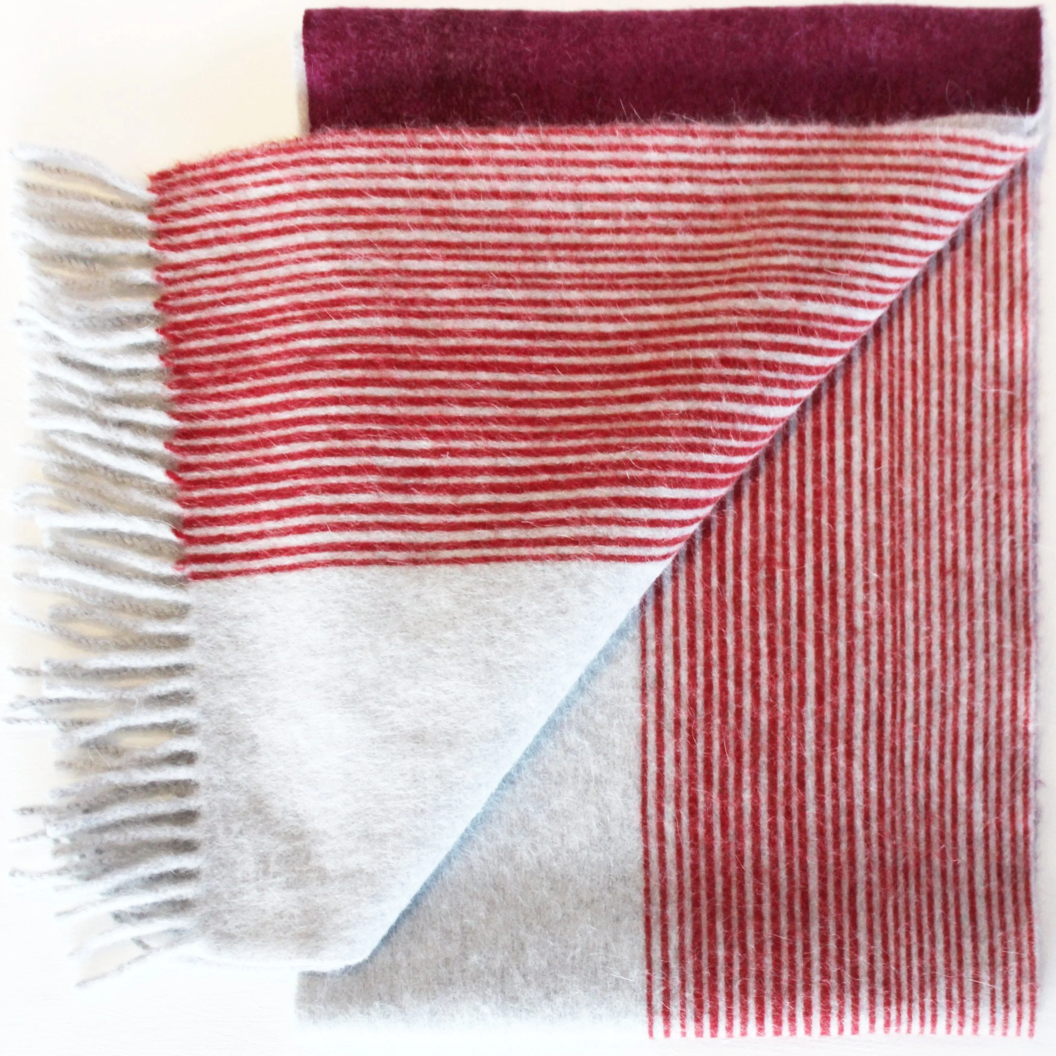 Colour Block hand printed Angora Wool scarf - Staffa 6 womenswear