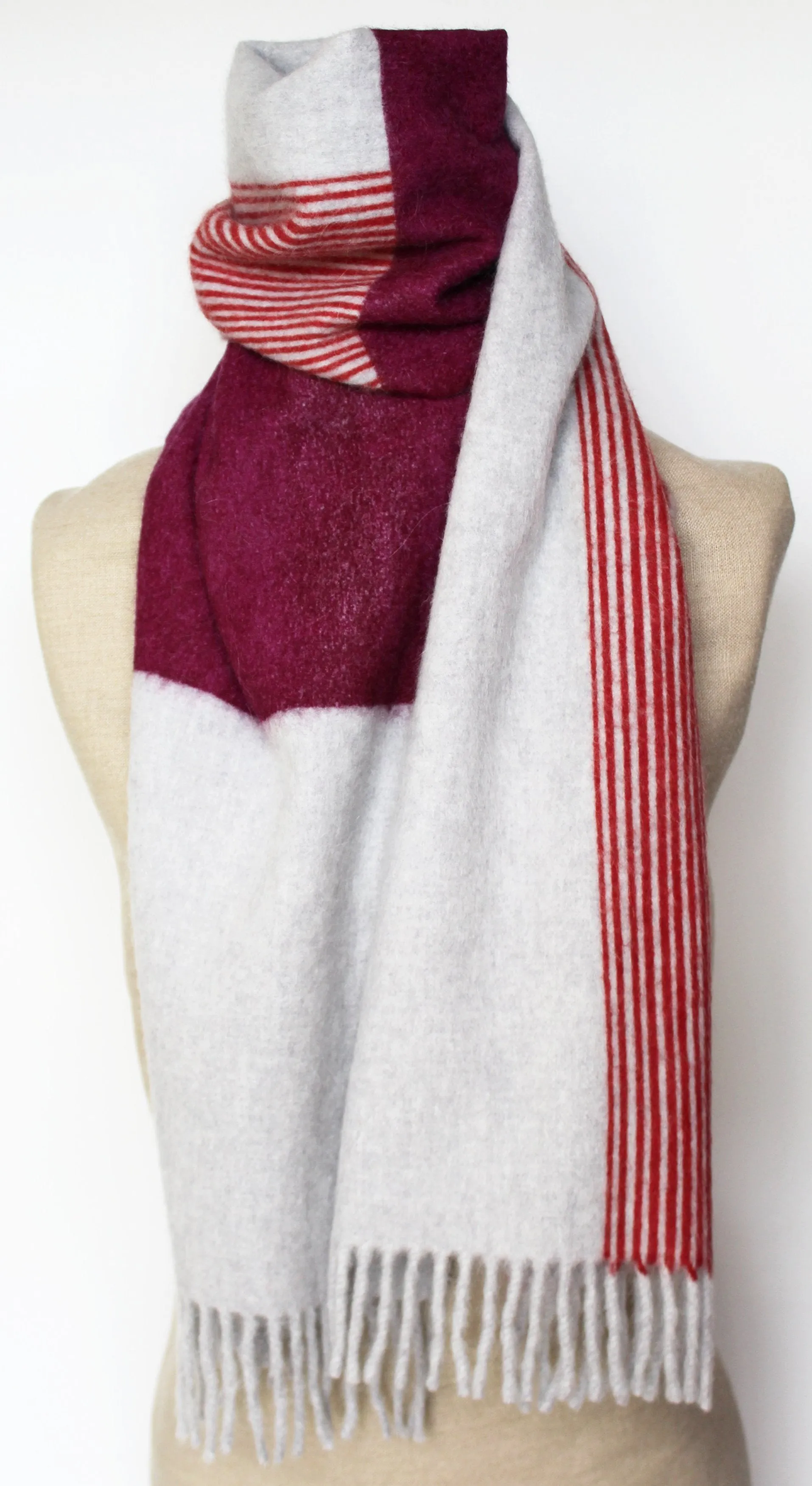 Colour Block hand printed Angora Wool scarf - Staffa 6 womenswear