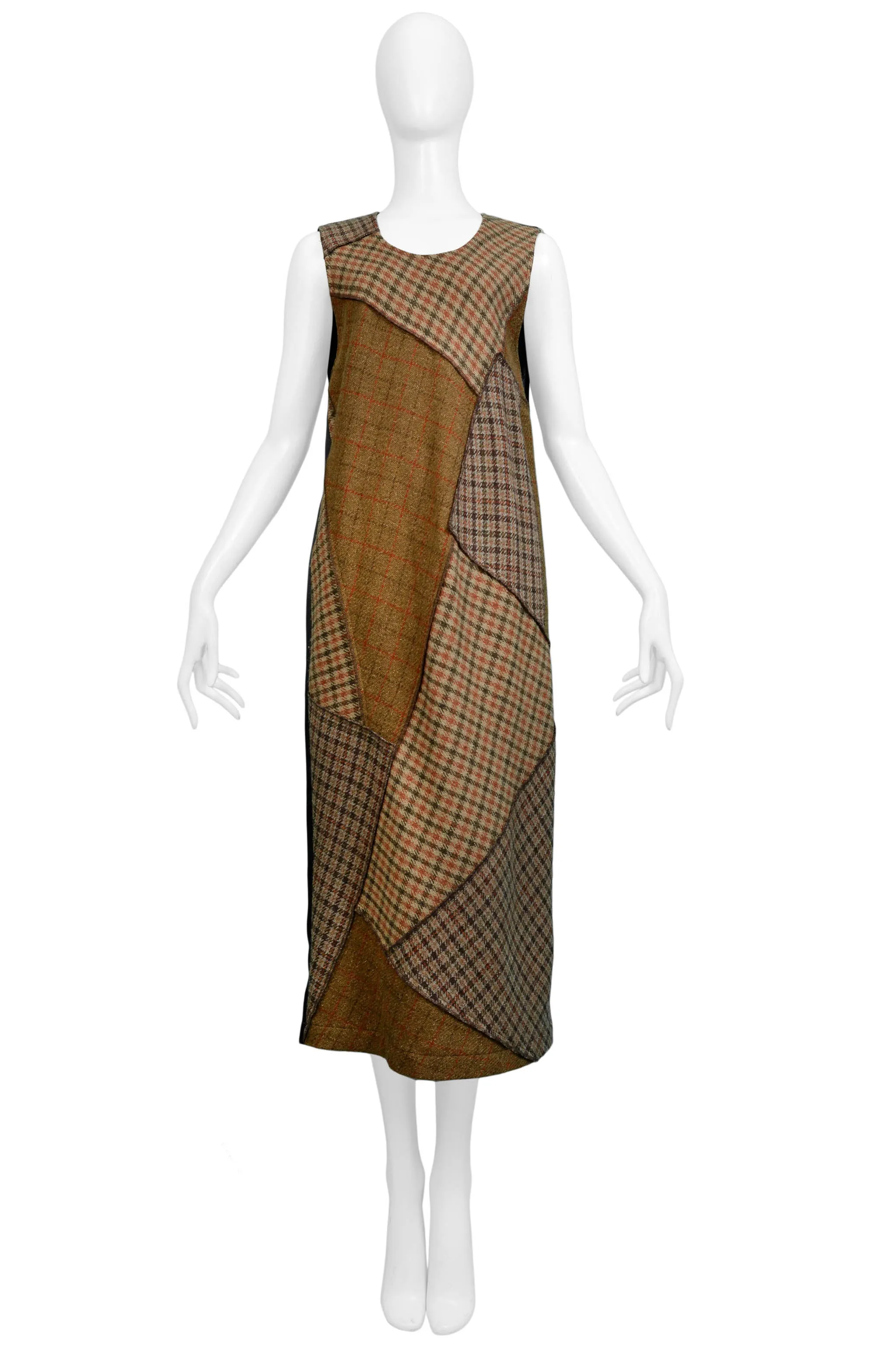 COMME DES GARCONS BROWN PLAID SHIFT DRESS 1992