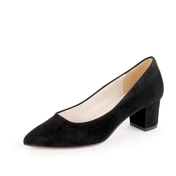 *COURTNEY black suede - 5cm, size UK 3