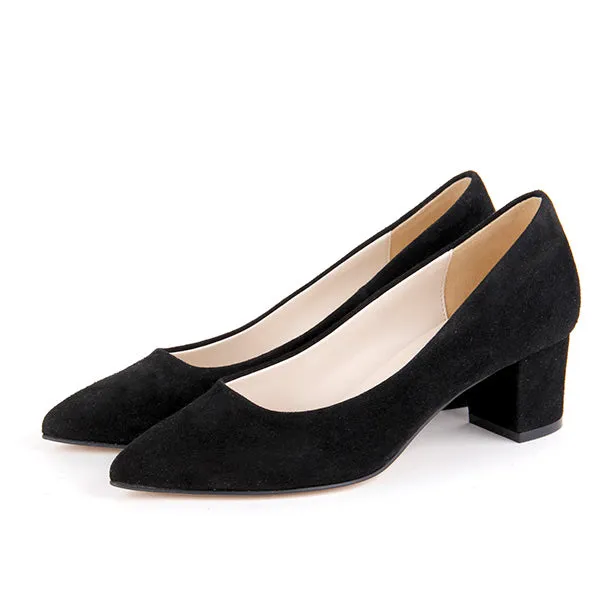 *COURTNEY black suede - 5cm, size UK 3