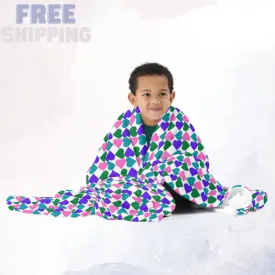 Covered in Hearts White Bold Throw Blanket for Girls