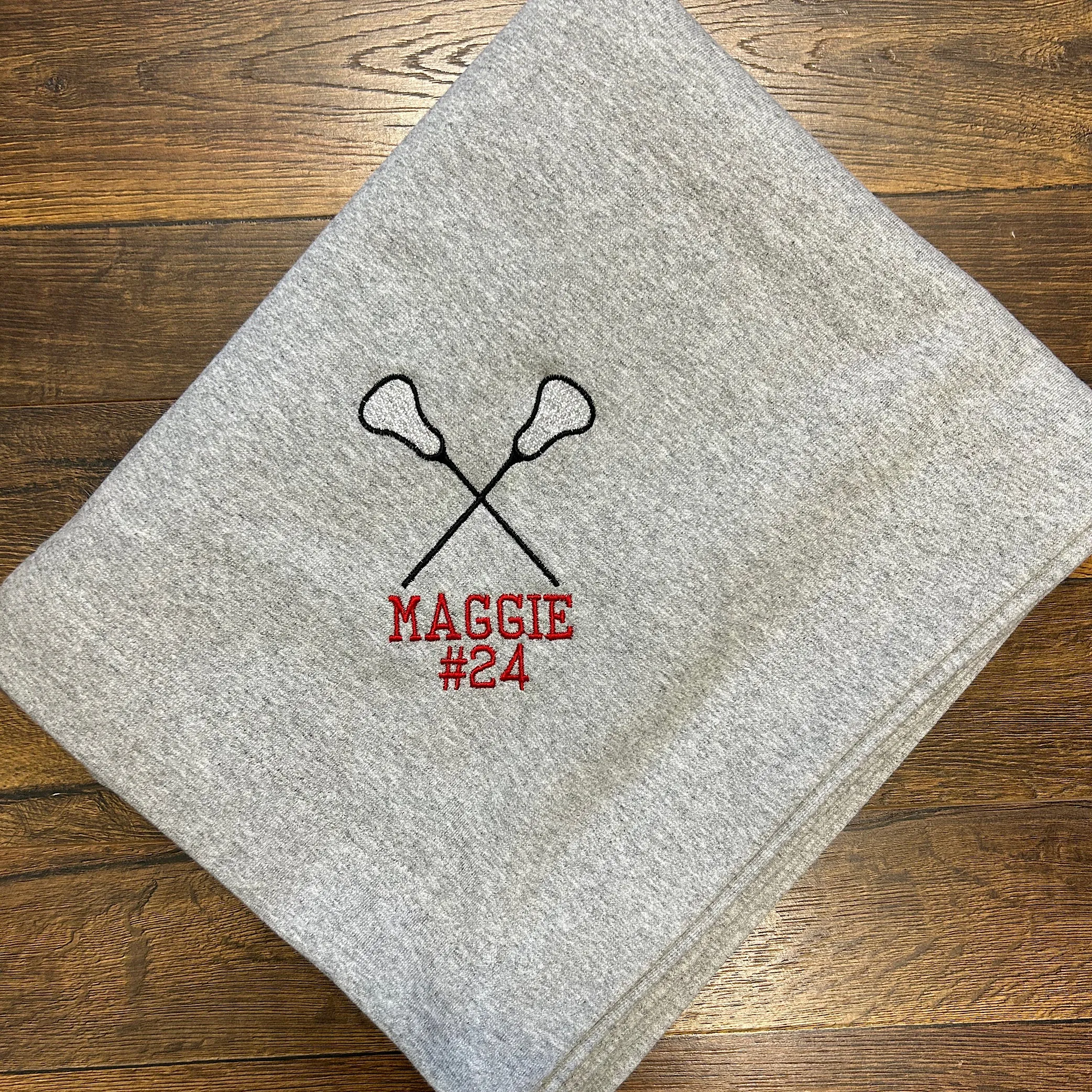 Custom Lacrosse Player Stadium Blanket