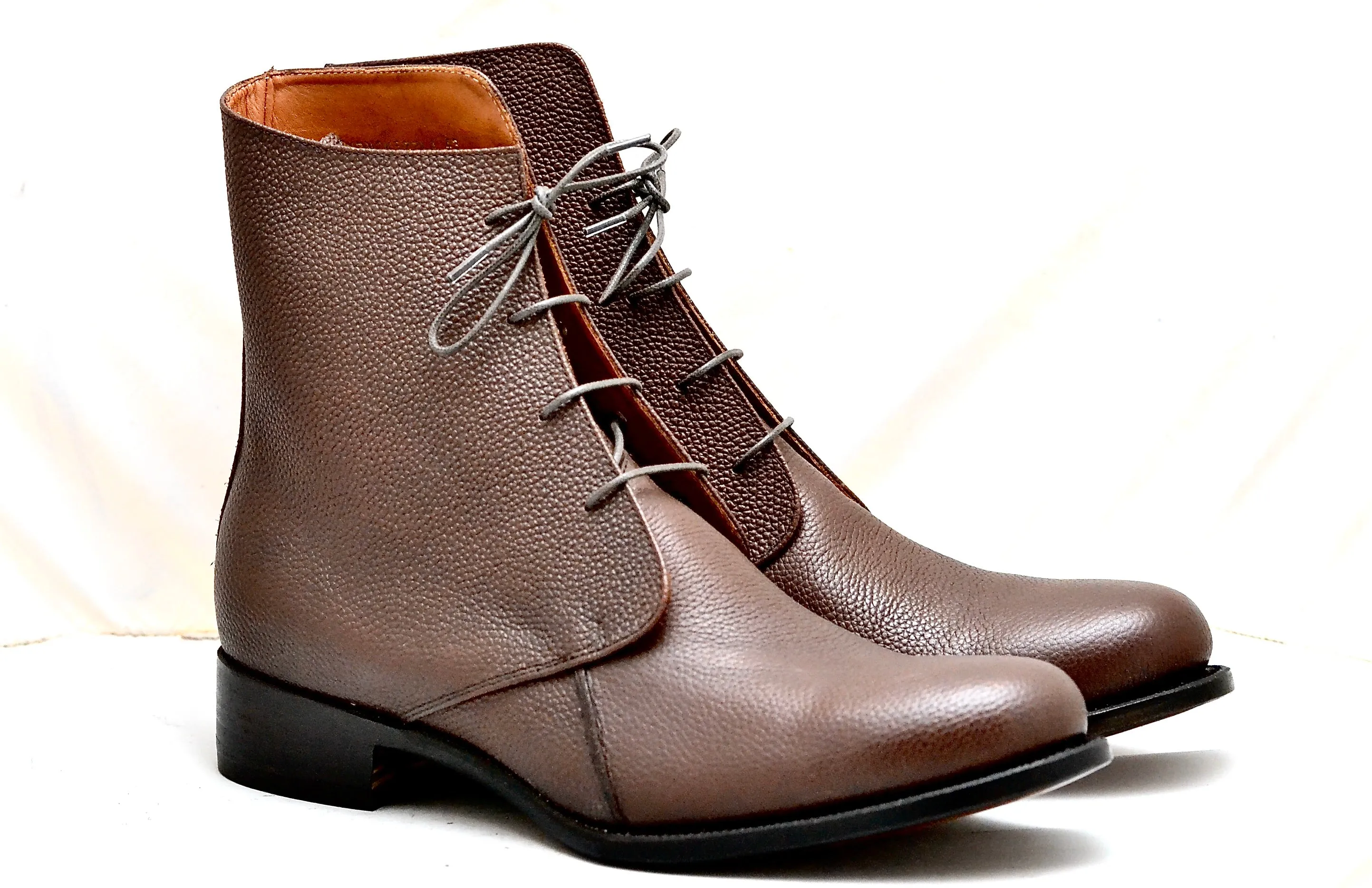 Derby Boot  |  brown pebble grain | calf