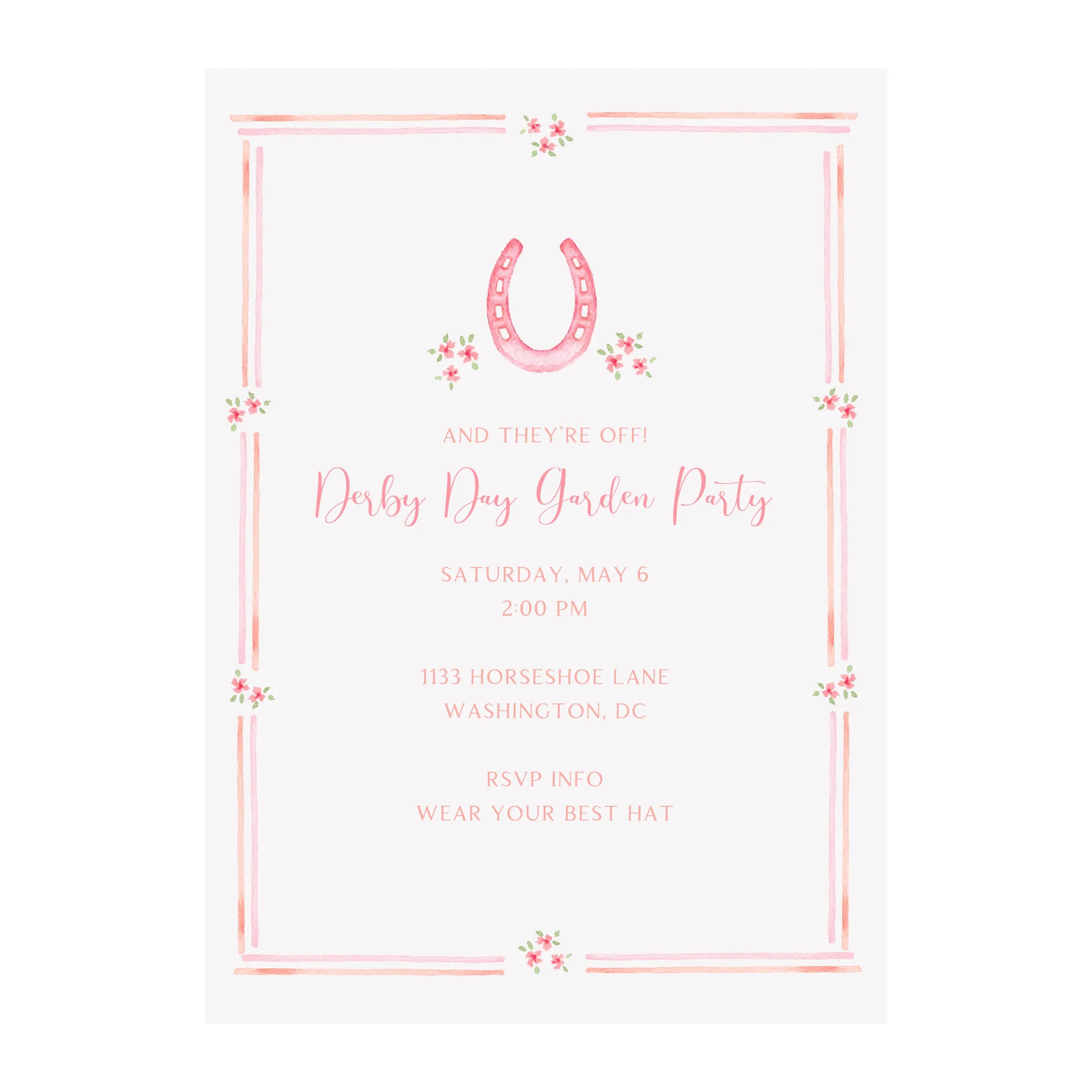 Derby Horseshoe Party Invitation