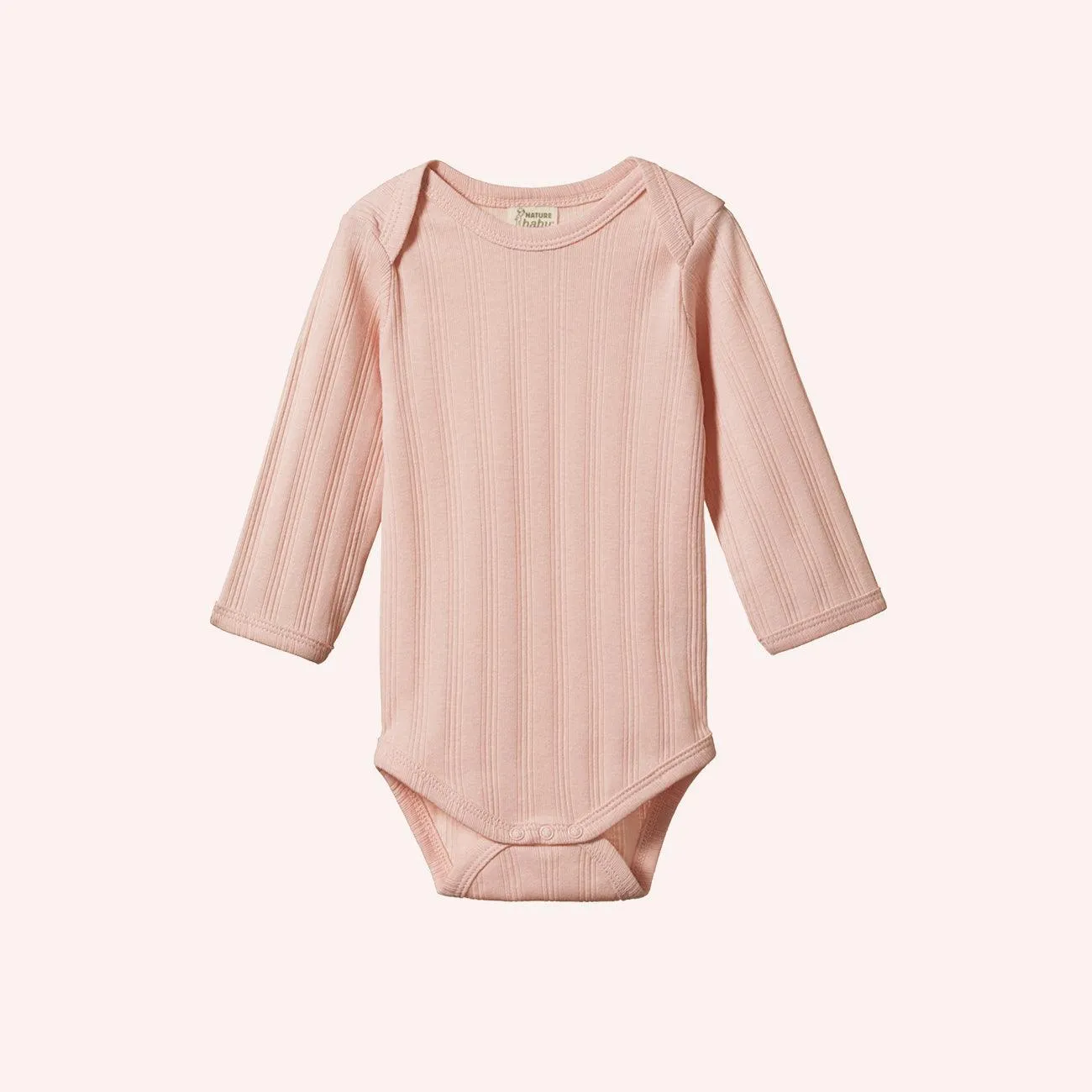 Derby Long Sleeve Bodysuit 2 pack - Natural/Rose Bud