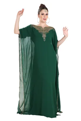 Designer Farasha Maxi With Golden Bead